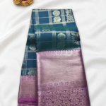 The Mayil - Yali Checkered Kanjivaram Semi-Silk Saree