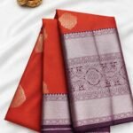 Orange Semil Silk Saree