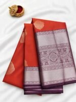 Orange Semil Silk Saree