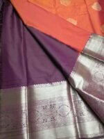 Orange Semil Silk Saree - Image 4