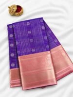 Purple & Pink Semil Silk Saree