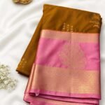 Olive Green & Rose Semil Silk Saree
