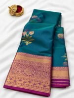 Ramar Blue & Purple Semil Silk Saree