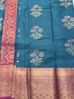 Ramar Blue & Purple Semil Silk Saree - Image 2