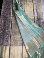 Virasat Mint - Plum Brocade Kanjivaram Semi-Silk Saree - Image 4