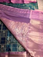 The Mayil - Yali Checkered Kanjivaram Semi-Silk Saree - Image 4