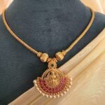 Temple Goddess Lakshmi Gold-Polished Neckpiece