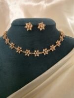 Classic South Indian Daisy Stone Attigai & Studs - Image 2