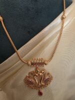 Royal Swan Motif Temple Jewellery Short Necklace - Image 4