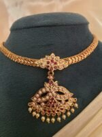 Micro Gold-Polished Chevron Chain Attigai