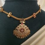 Micro Gold-Polished Floral Mughal-Style Attigai