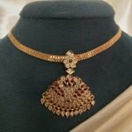 Micro Gold-Polished Peacock Motif Attigai