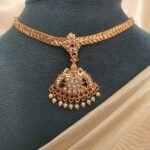 Micro Gold-Polished Amman Attigai with Pearl