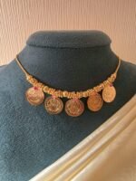 Micro Gold-Polished Five-Coin Lakshmi Kasu Mala