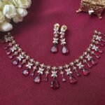 Bloom Ruby Red Tear-Drop Choker Necklace Set