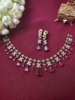Bloom Ruby Red Tear-Drop Choker Necklace Set