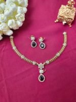 Floral Swan Mesh Collar Necklace Set - Image 4